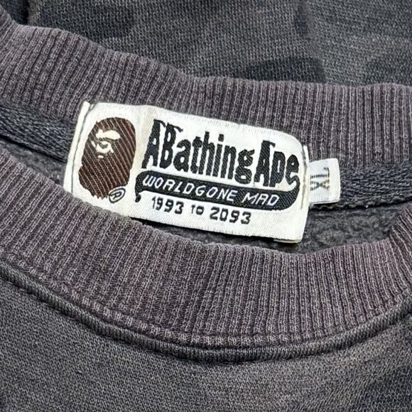 Authentic Bathing Ape Camouflage Crewneck Sweater Comfy Cozy Unisex XL *FLAWED - Picture 10 of 14